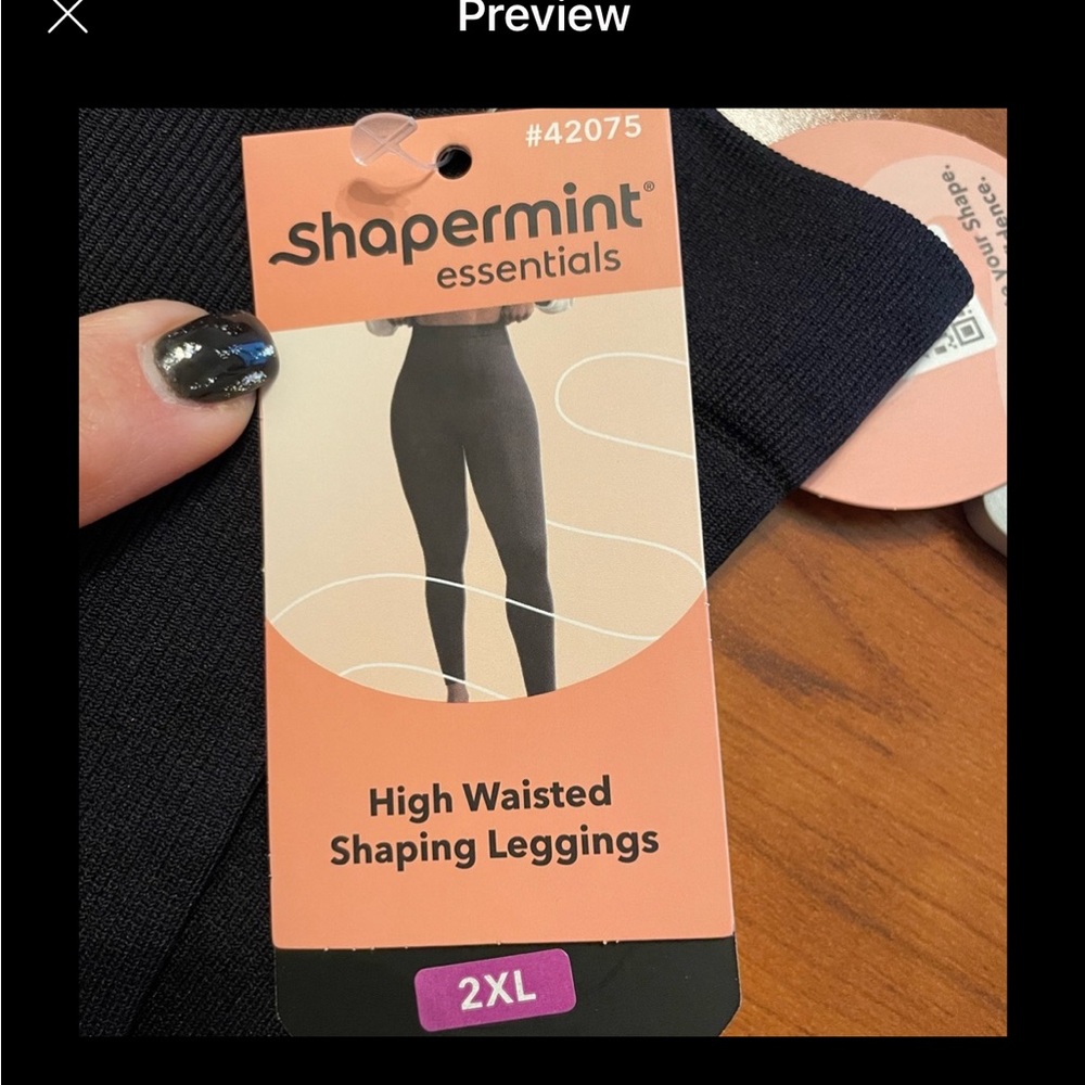 Shapermint Black High Waisted Shaping Leggings-3 pair